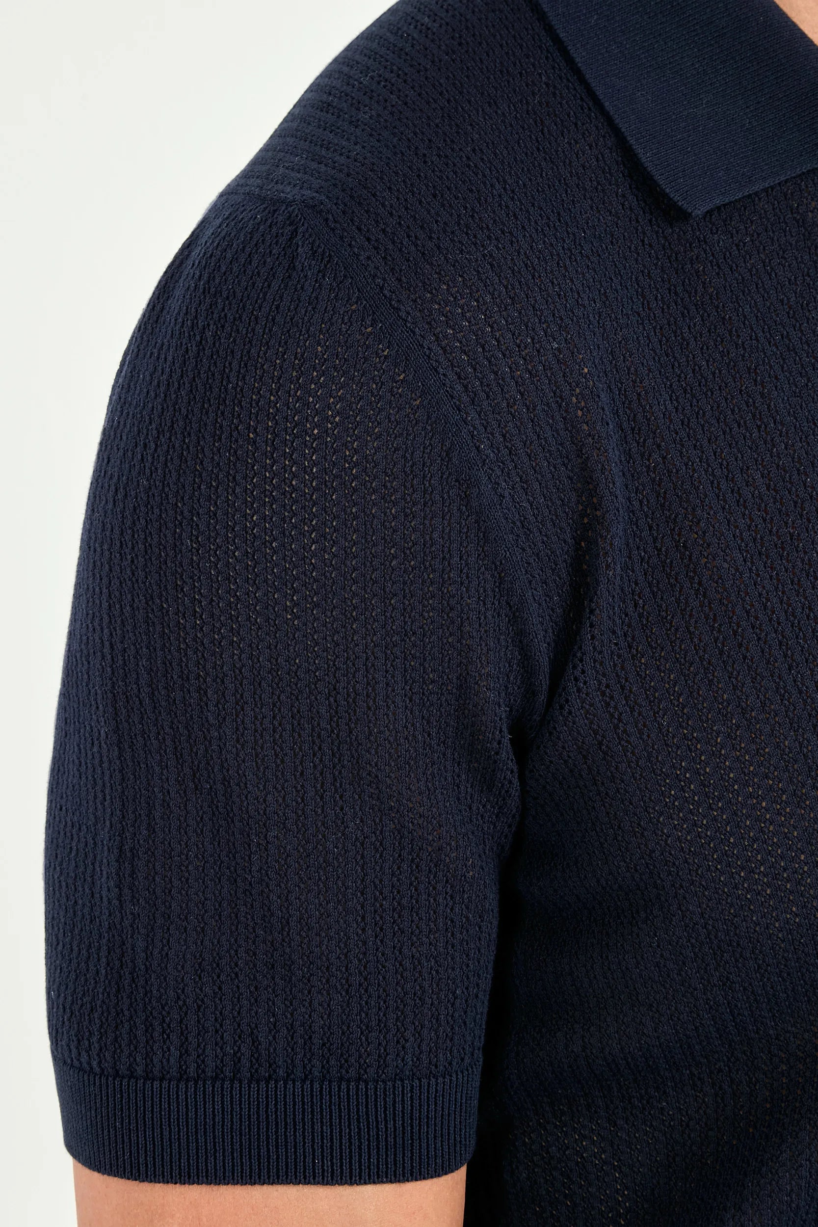 Blue knitted polo