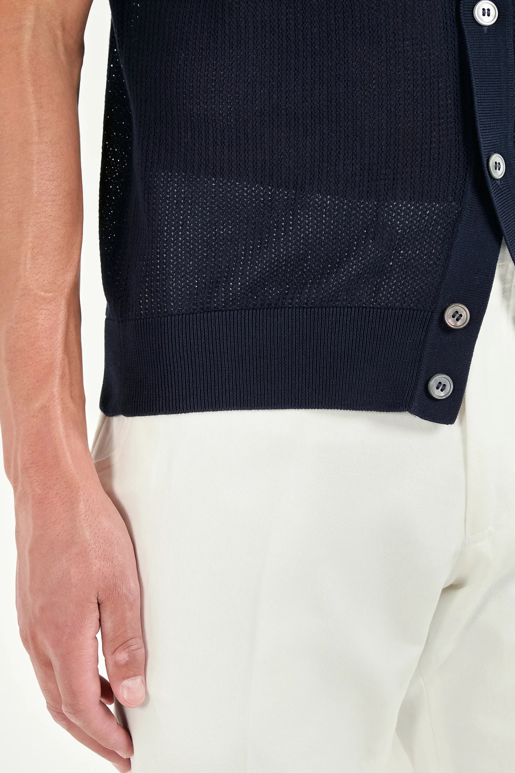 Blue knitted polo